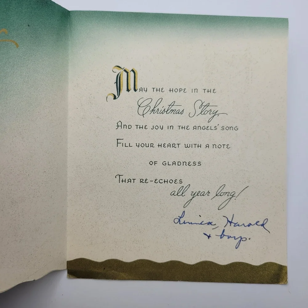 Vintage Christmas‎ Card Sunshine Line Religious Nativity Unused Signed